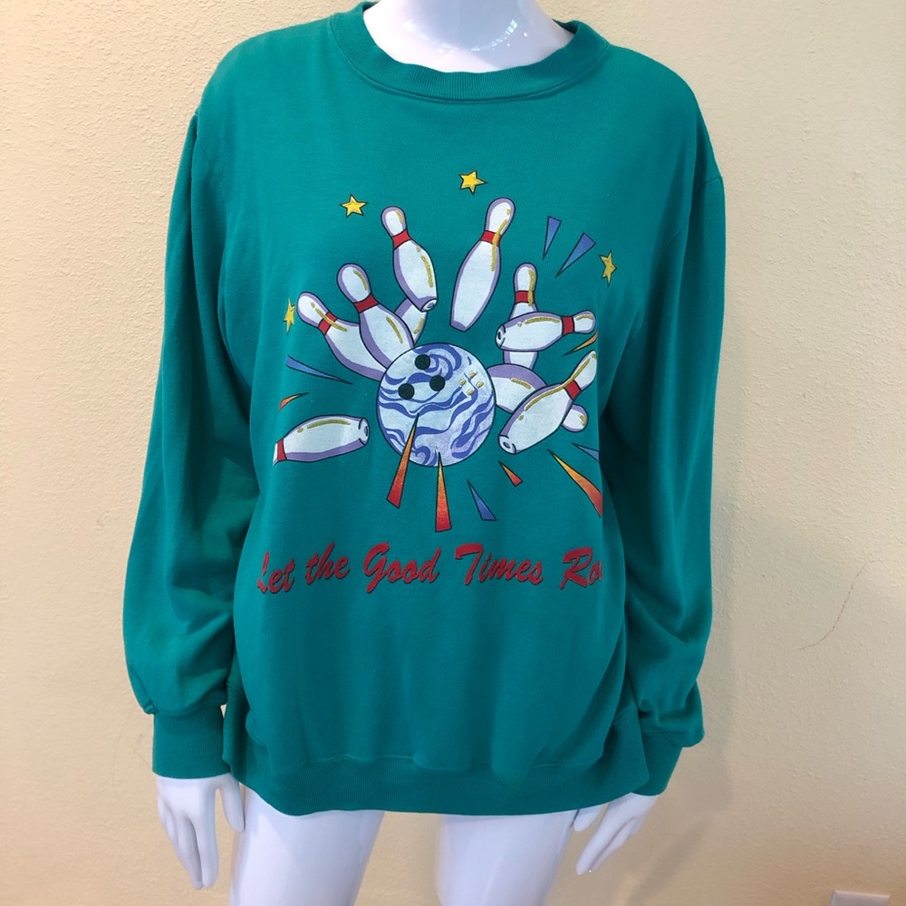 Vintage Let The Good Times Roll Bowling Sweatshirt 
Blair MEDIUM